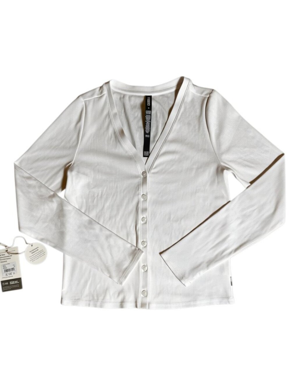 VUORI Long Sleeve Pose Cardigan Top in White Size Medium Never Warn - Picture 3 of 11